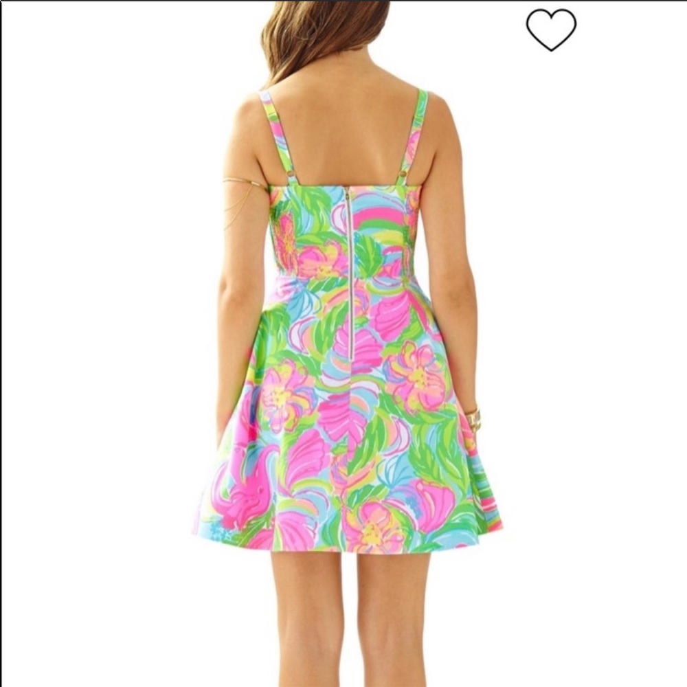 Lilly Pulitzer Pink, Green & Blue Floral Print Mini Dress - Picture 3 of 4